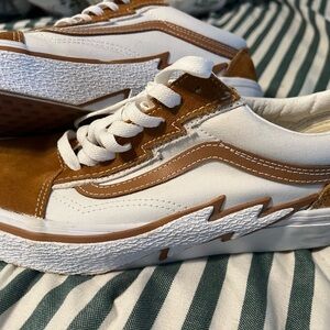 Vans White and Brown Women's Sneakers